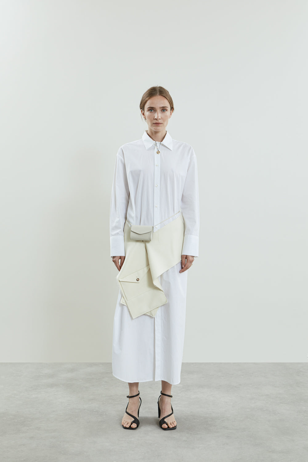 Freda shirtdress | White - Cotton poplin