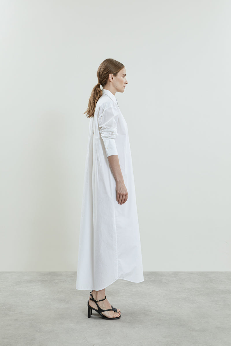 Freda shirtdress | White - Cotton poplin