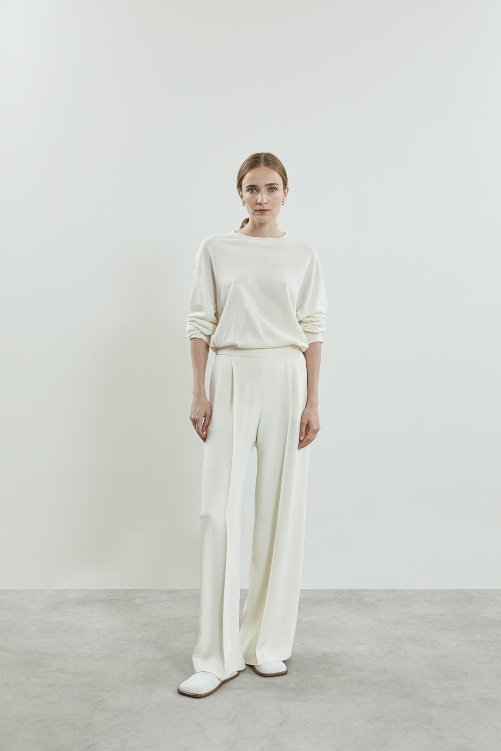 Asami trousers | Off white - Crepe silk