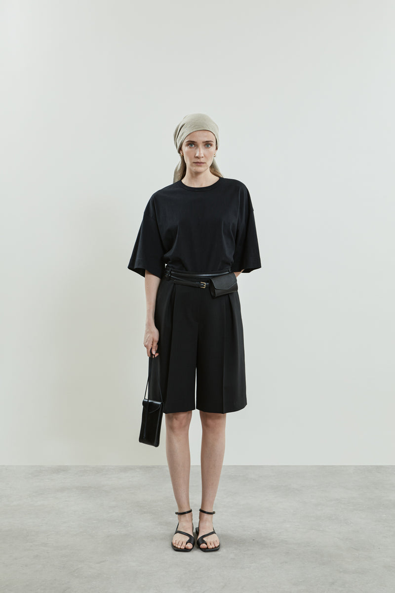 Frankie bermuda shorts | Black - Virgin wool