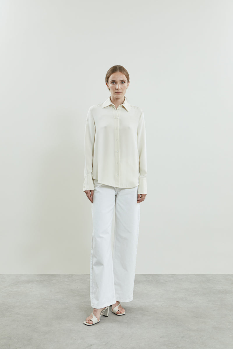 Jeannine blouse | Off white - Crepe silk