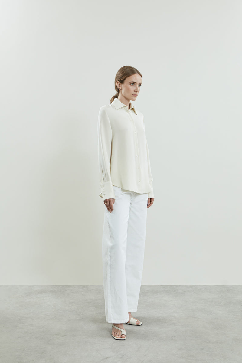 Jeannine blouse | Off white - Crepe silk
