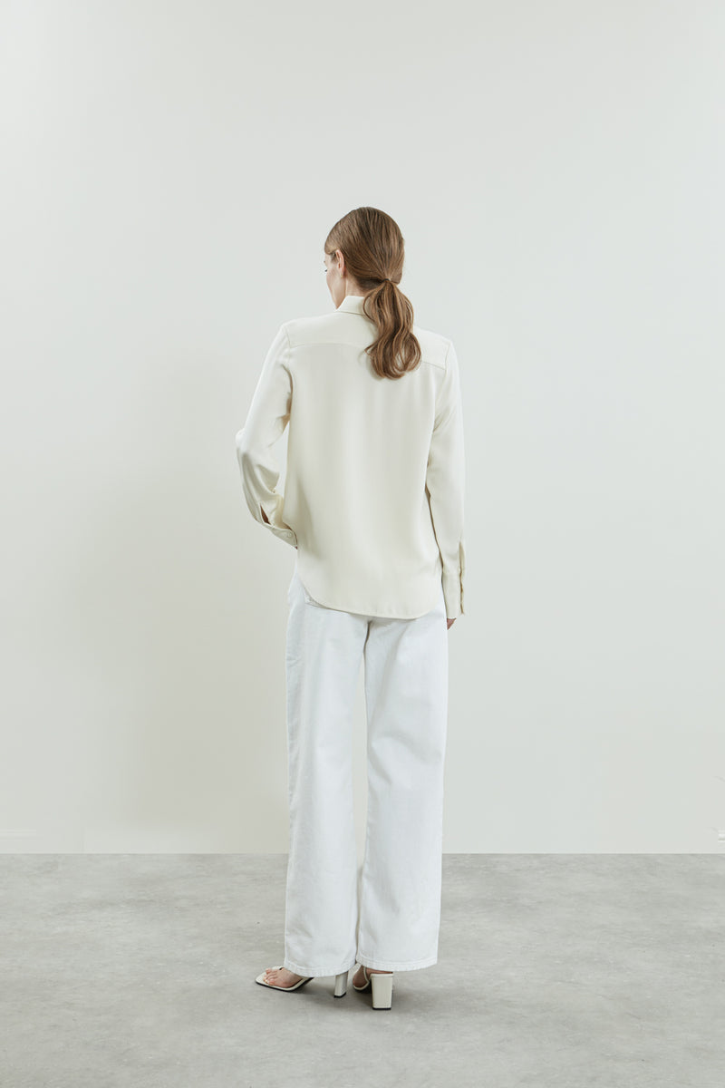 Jeannine blouse | Off white - Crepe silk