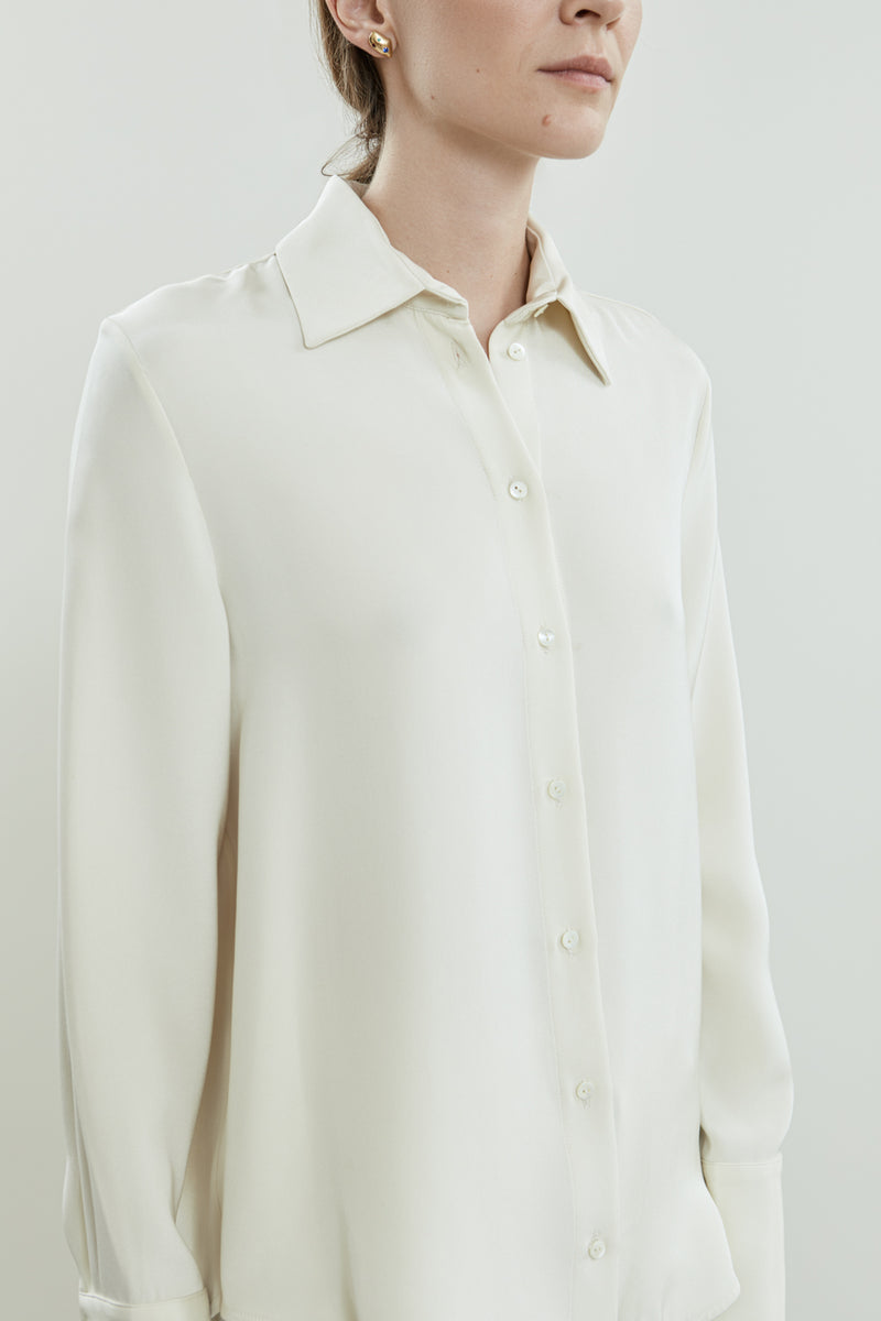 Jeannine blouse | Off white - Crepe silk