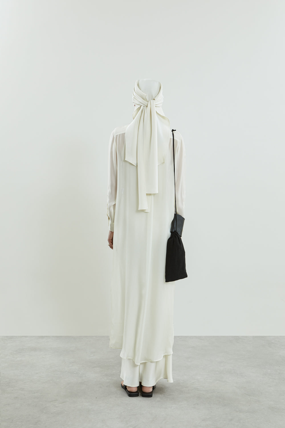 Irena dress | Off white - Chiffon silk