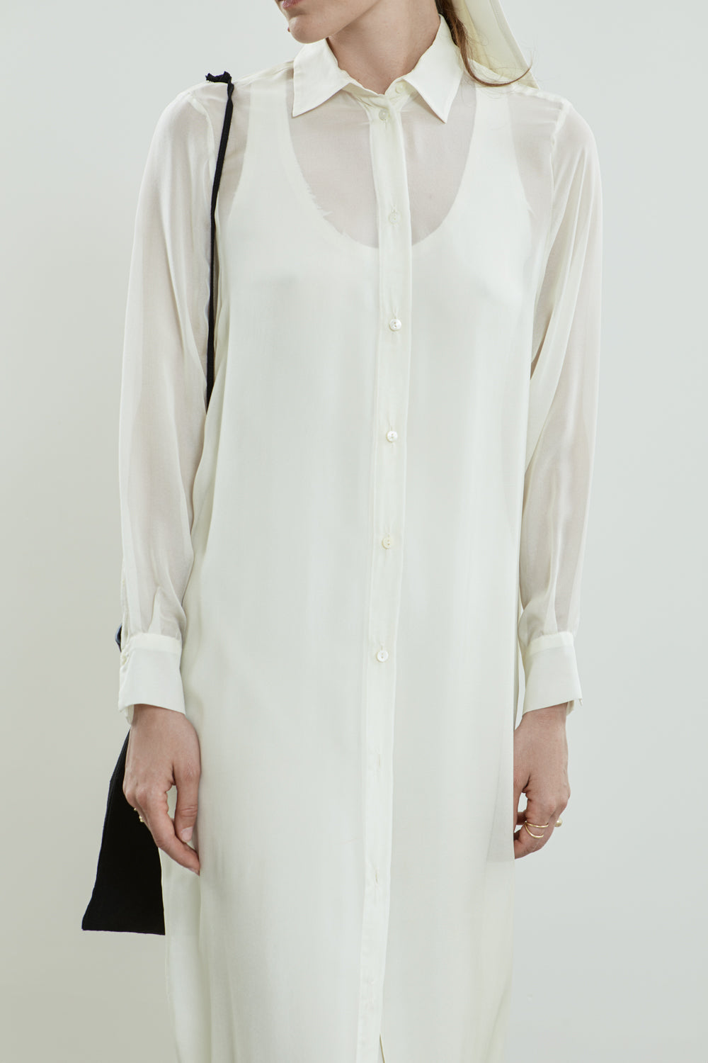 Irena dress | Off white - Chiffon silk