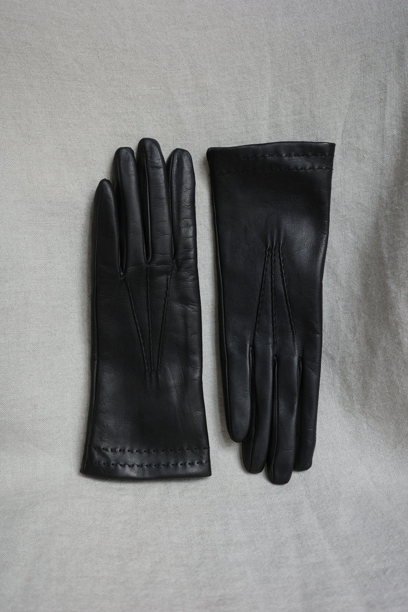 Nan gloves | Black - Calfskin leather