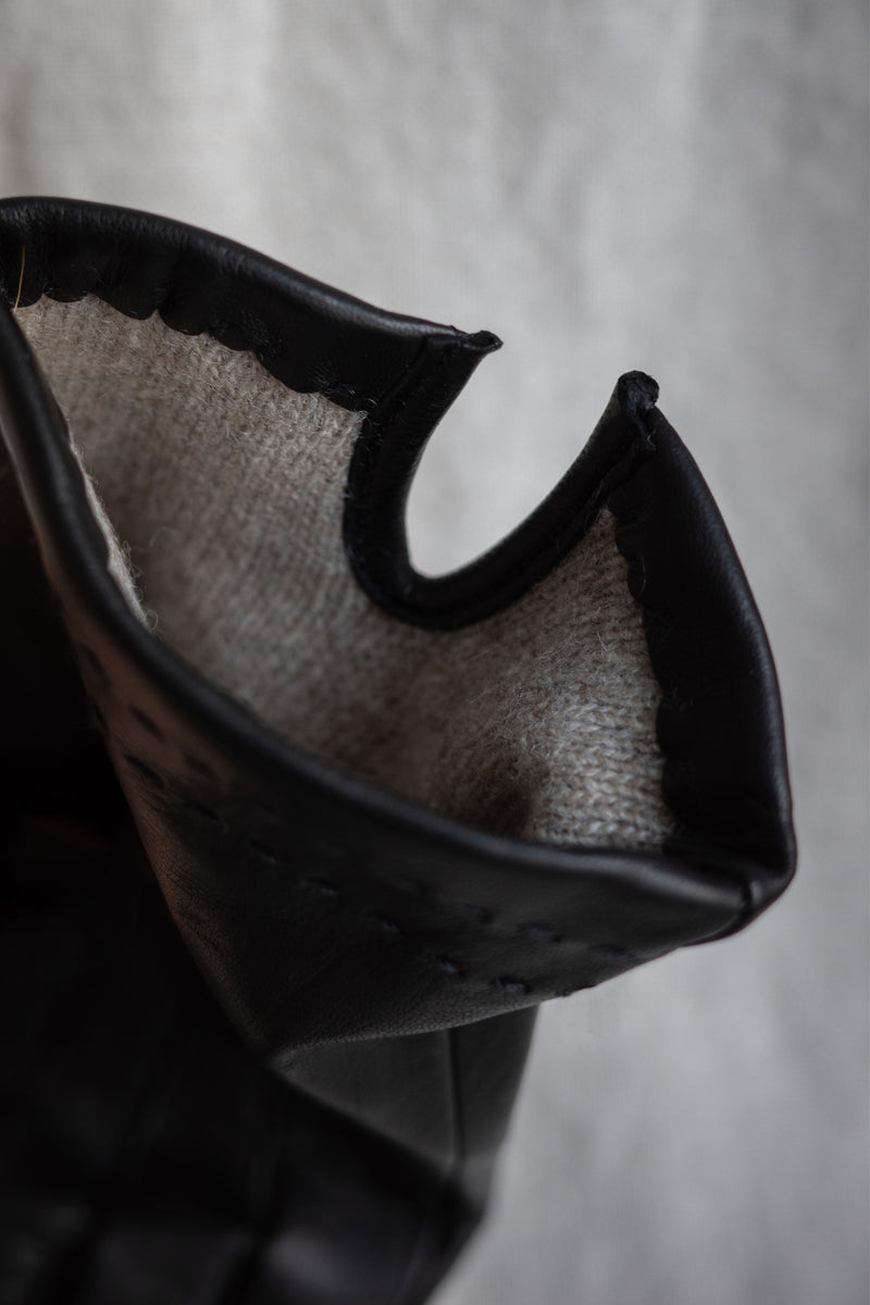 Nan gloves | Black - Calfskin leather