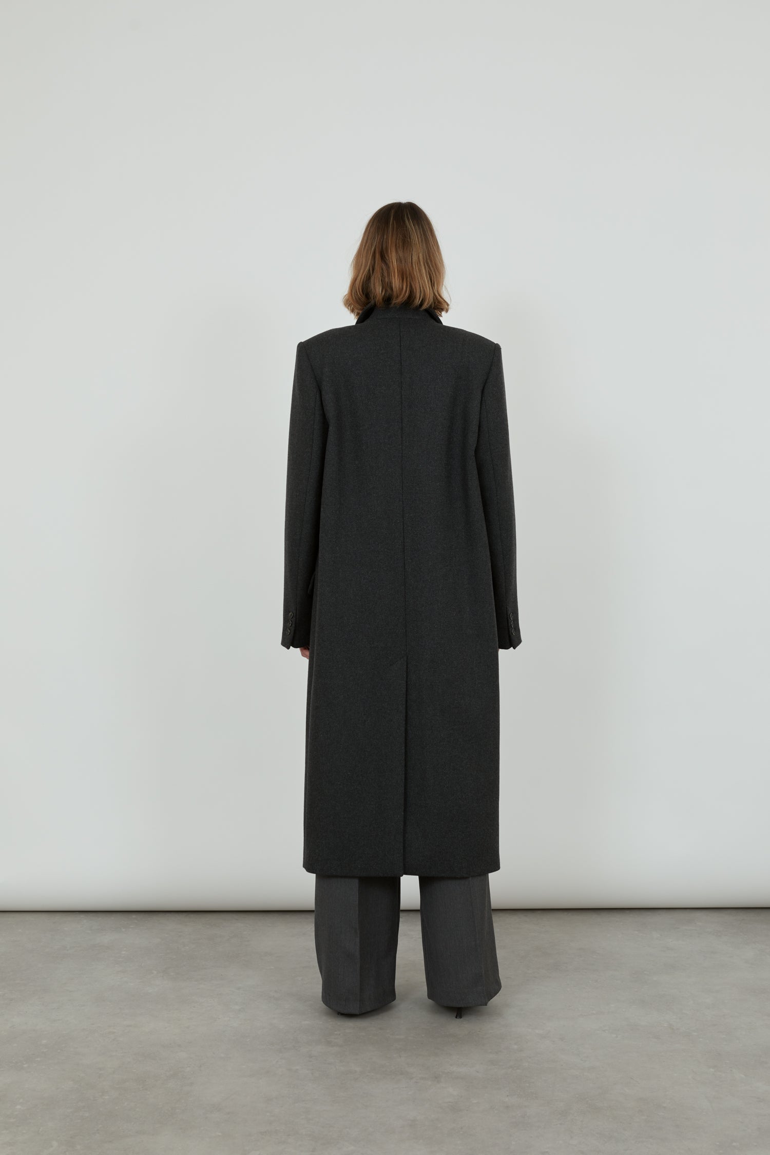 Achilles coat | Dark grey - Wool blend