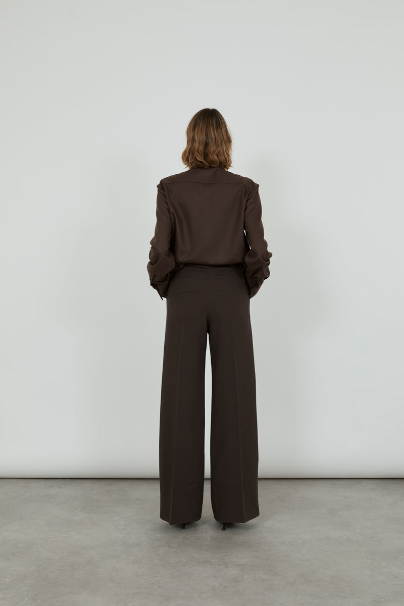 Dalida trousers | Chocolate - Virgin wool