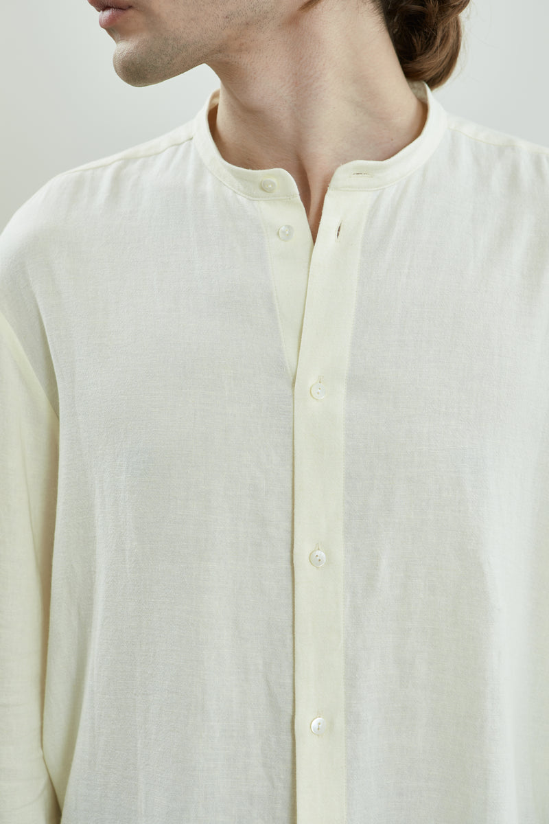 August shirt | Off white - Linen