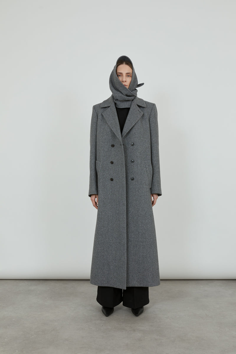 Laurence coat | Grey Melange - Recycled wool