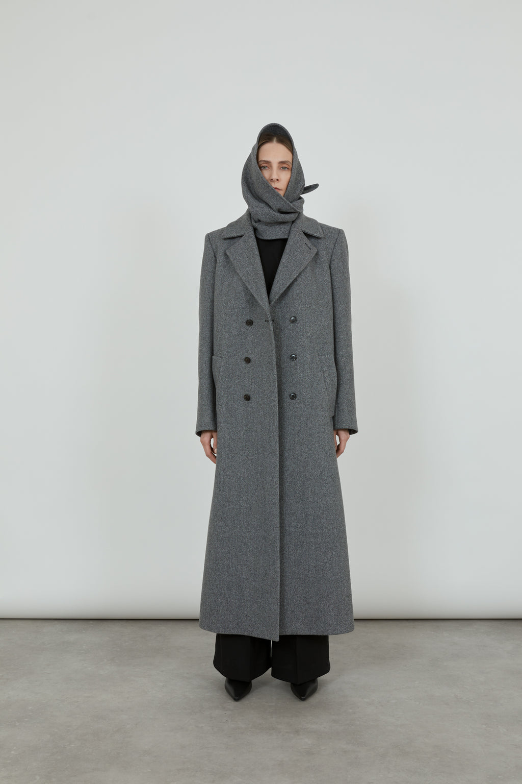 Laurence coat | Grey Melange - Recycled wool blend