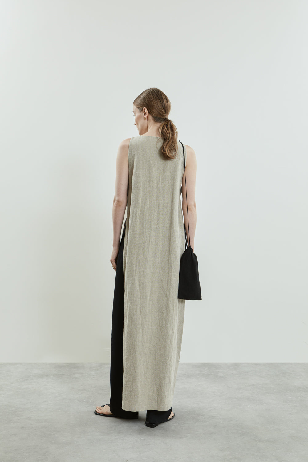 Back view of the Louise dress and full - length.