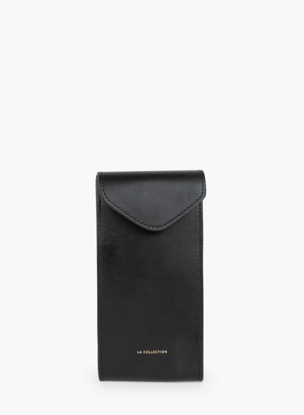 Full-length view of the black Ita phone belt bag.