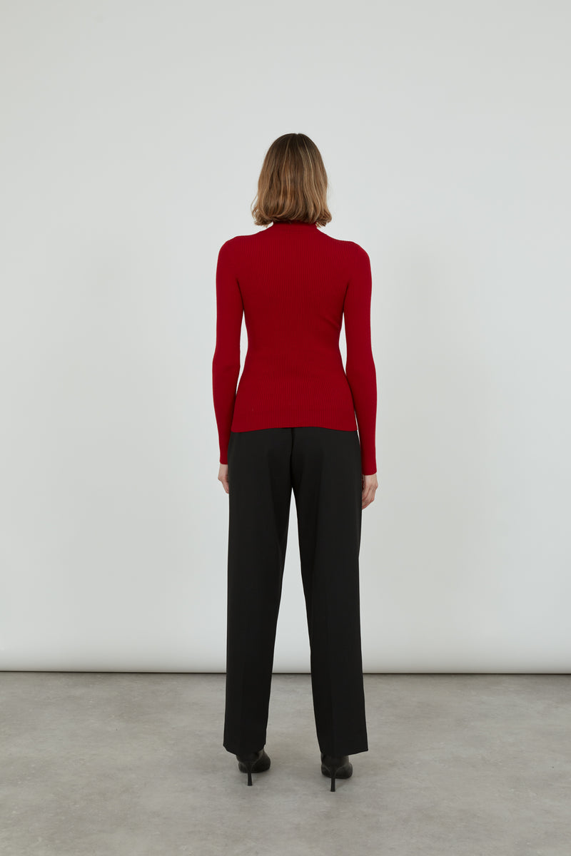 Lucy knitted top | Red - Cashwool