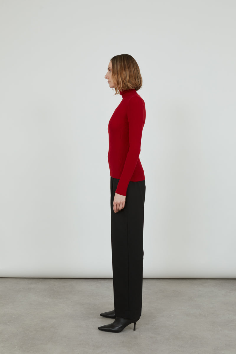 Lucy knitted top | Red - Cashwool