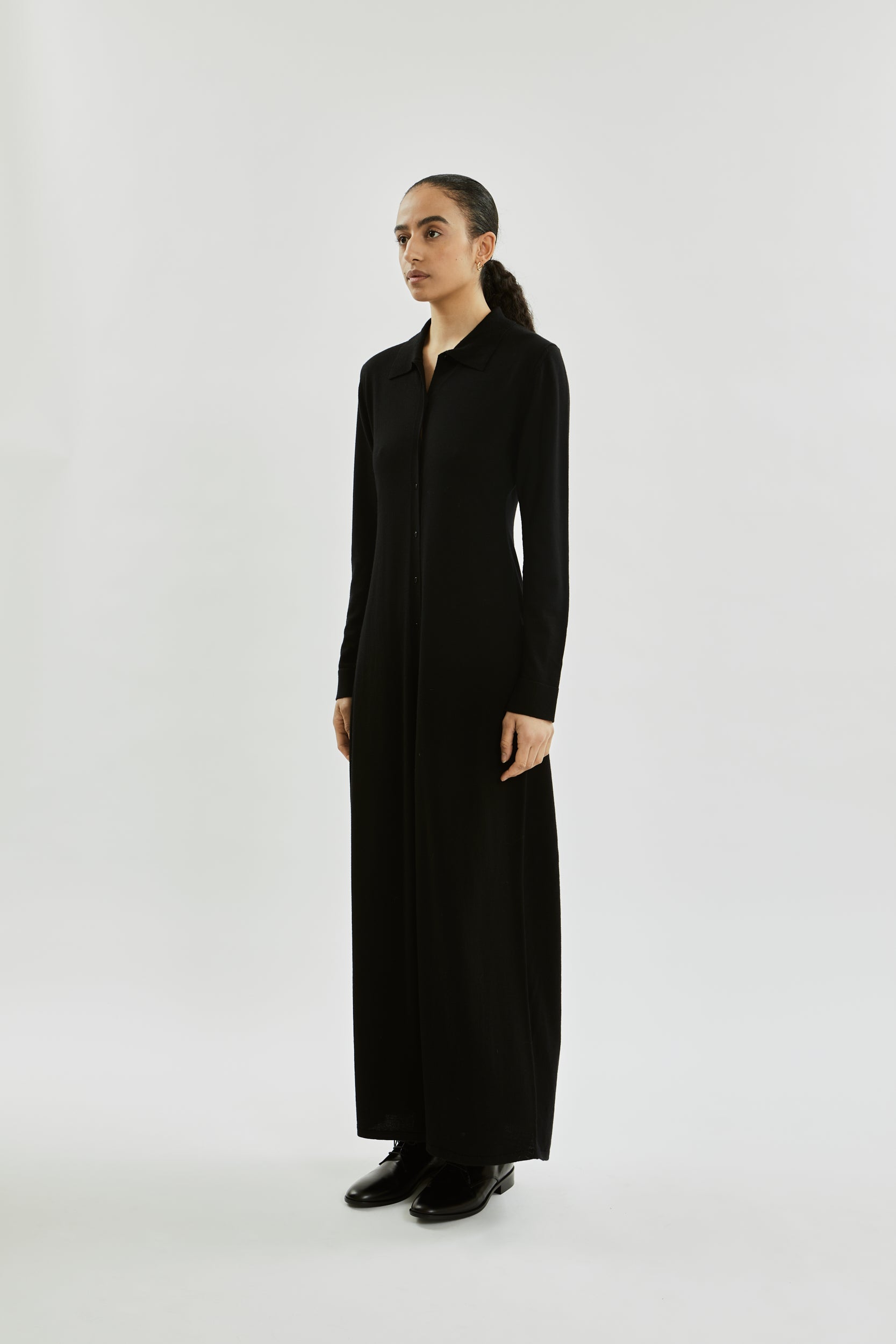 Mabel dress | Black - Virgin merino wool