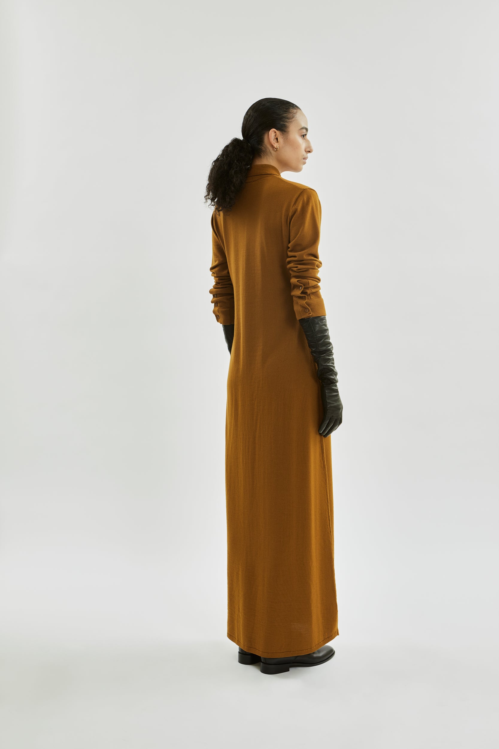 Mabel dress | Caramel - Virgin merino wool