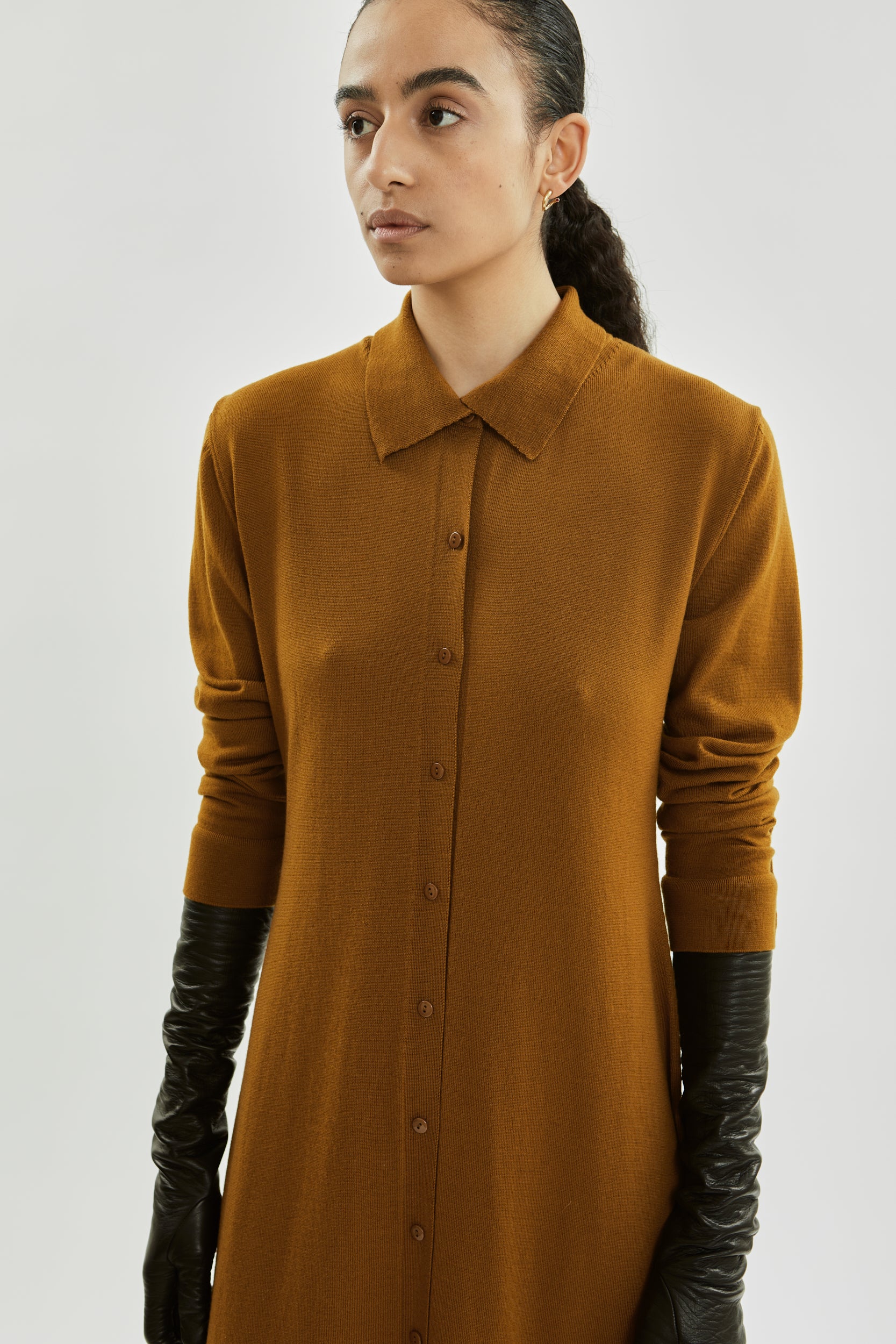 Mabel dress | Caramel - Virgin merino wool