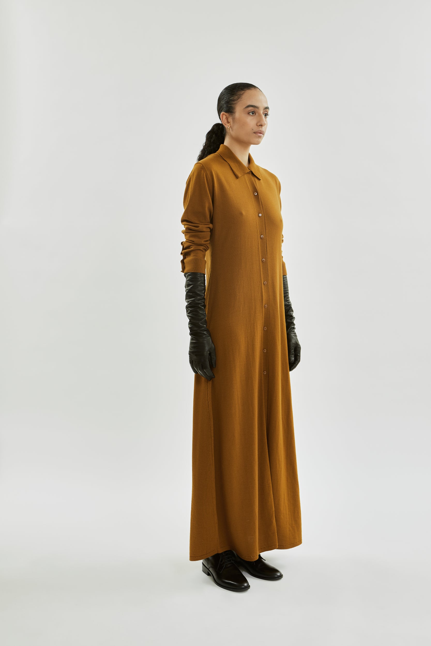 Mabel dress | Caramel - Virgin merino wool