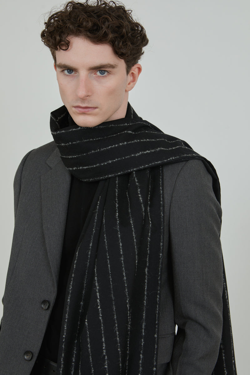 Macha scarf | Black striped - Wool blend