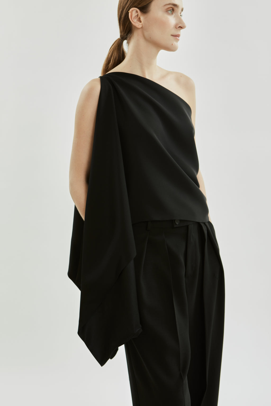 Macha dubbele sjaal | Zwart - Crepe Silk
