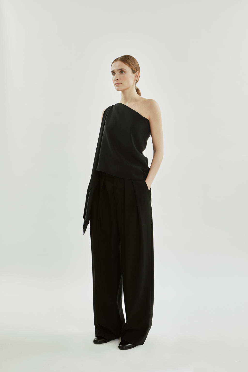 Macha dubbele sjaal | Zwart - Crepe Silk