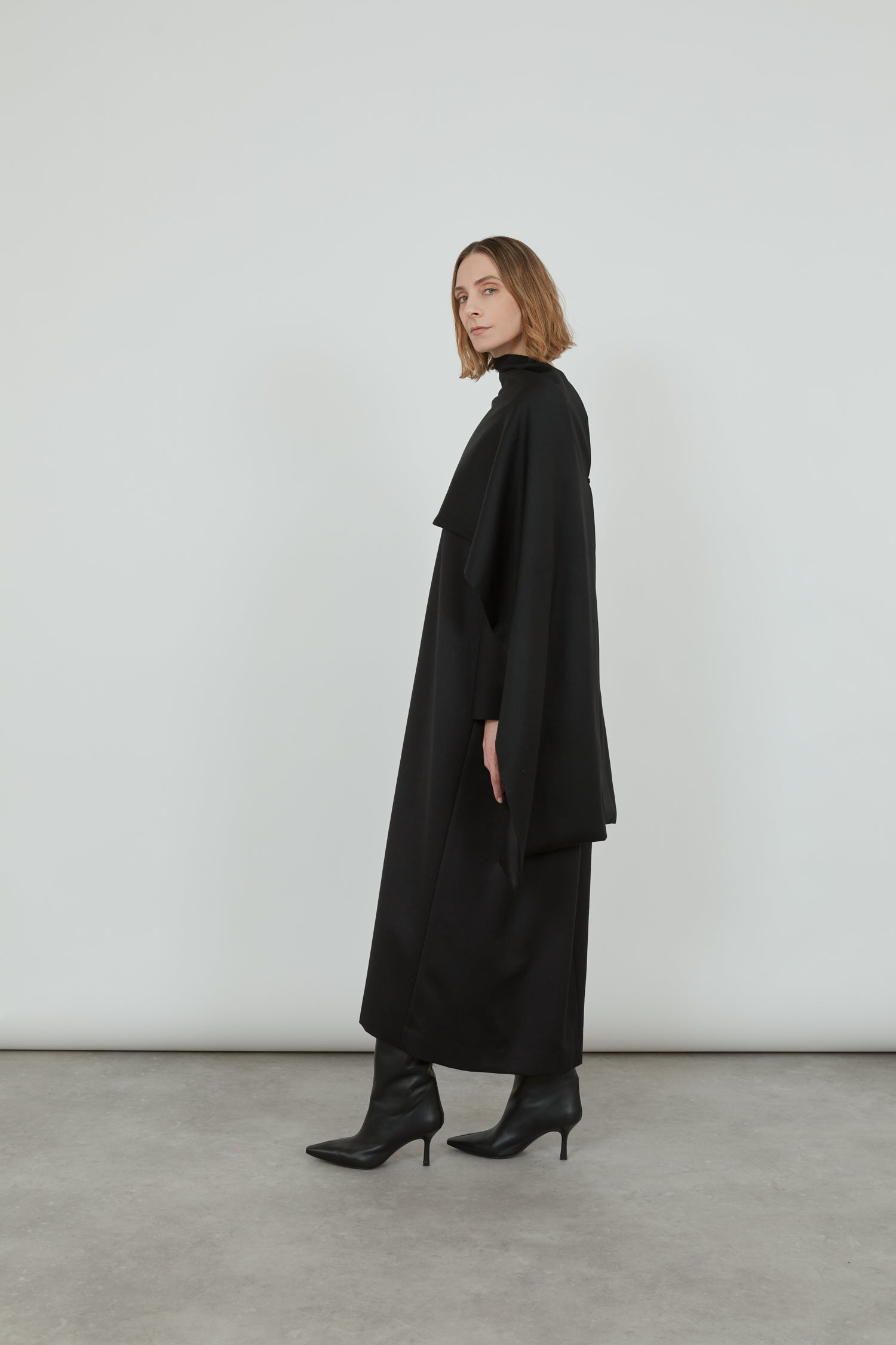 Macha double scarf | Black - Virgin wool