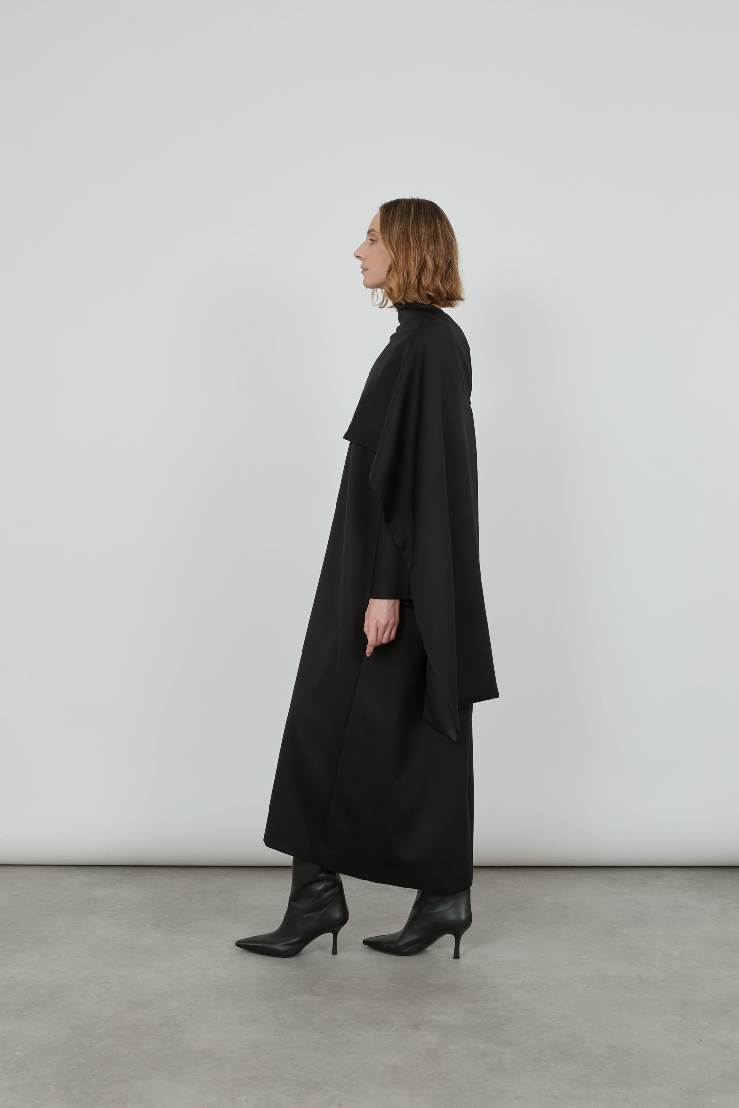 Macha double scarf | Black - Virgin wool