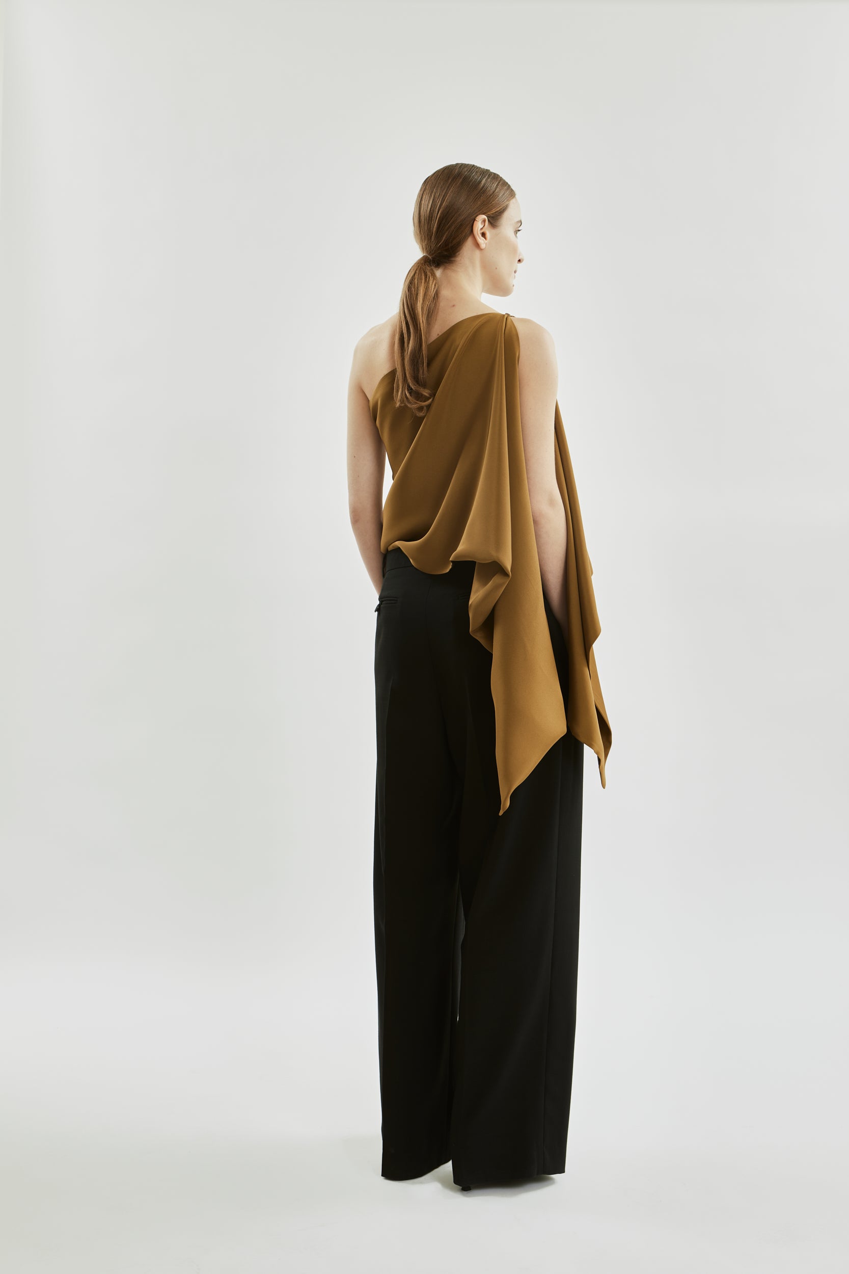 Macha double scarf | Bronze - Crepe silk