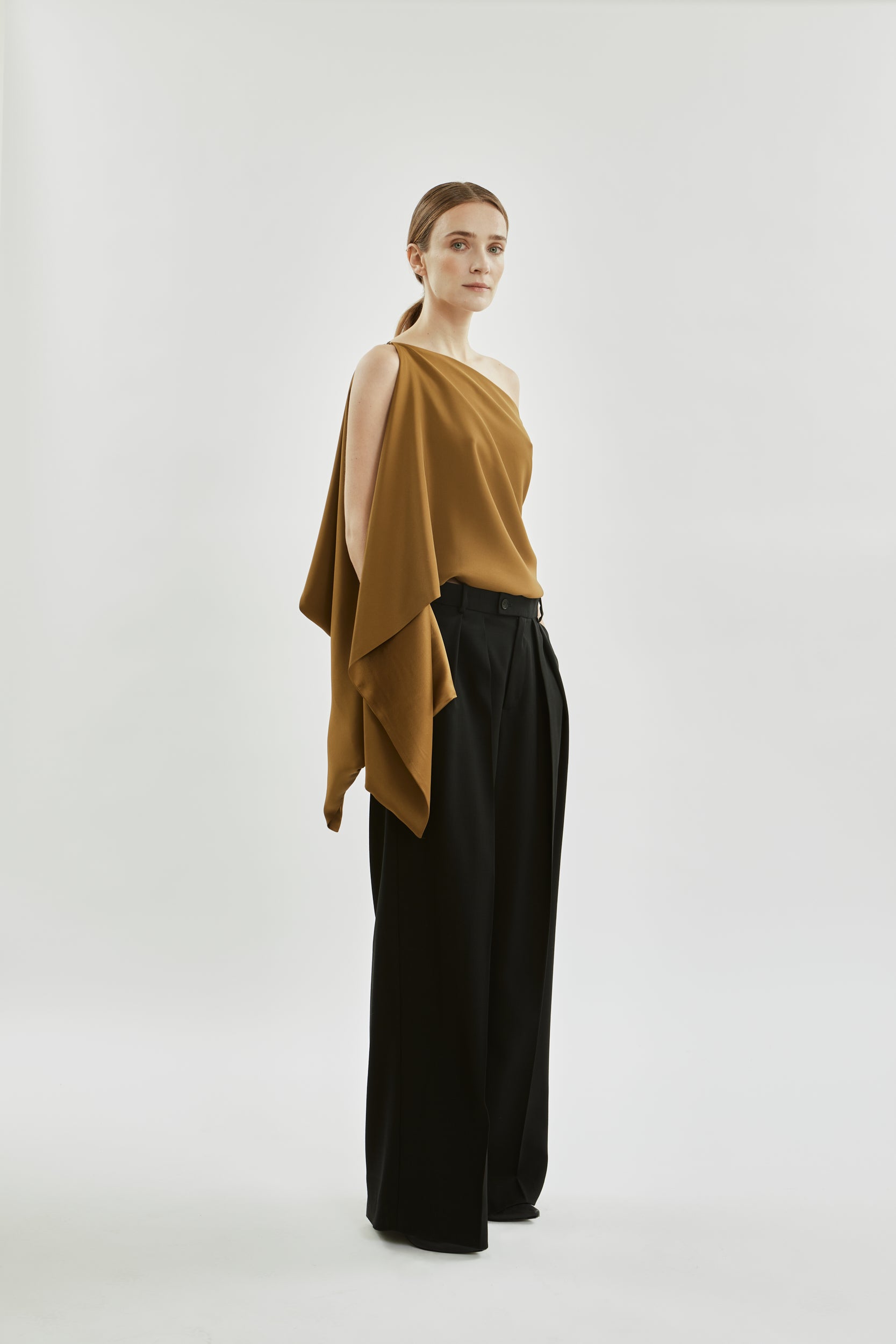Macha double scarf | Bronze - Crepe silk