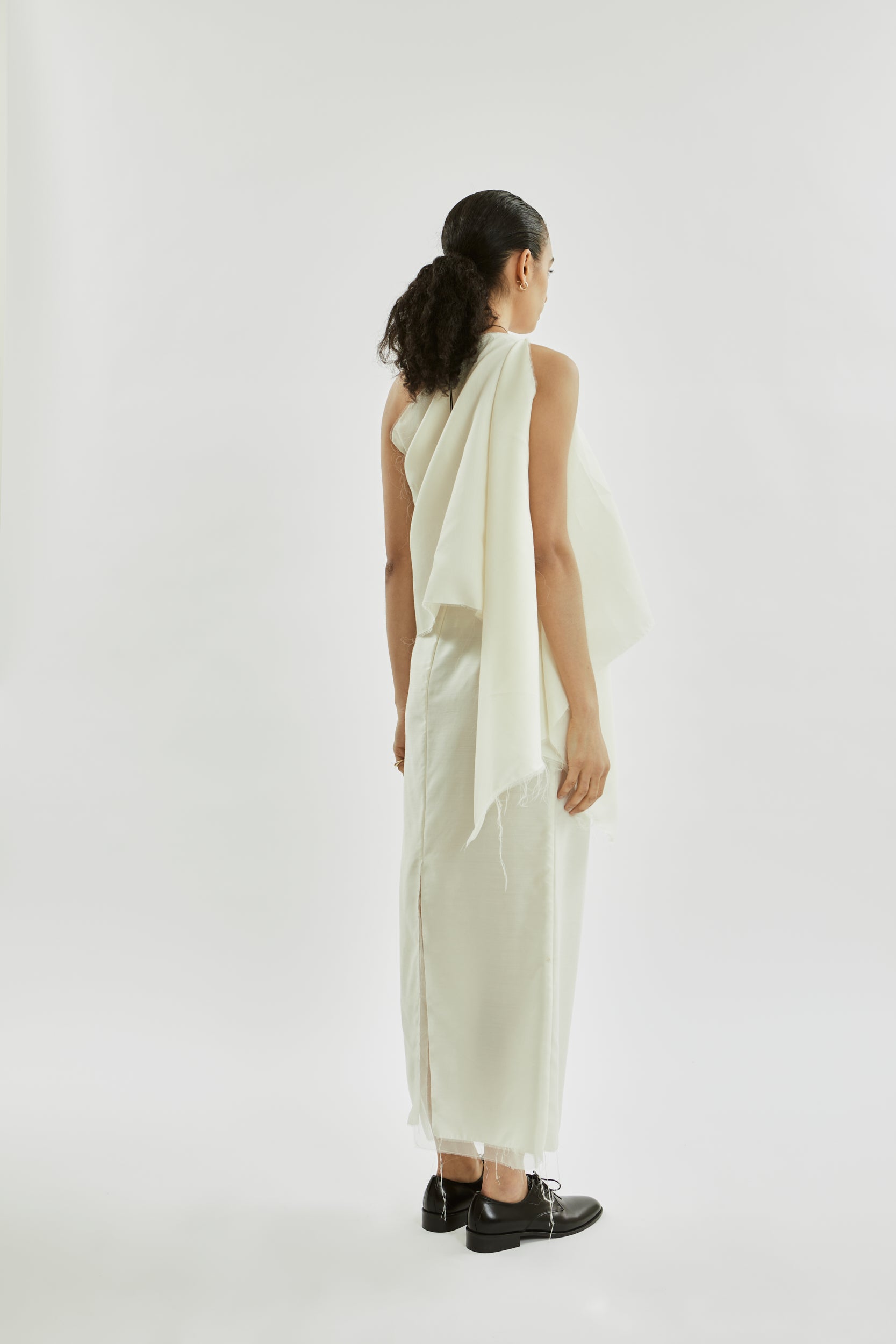 Alvida skirt raw | Cream off white - Wool silk blend