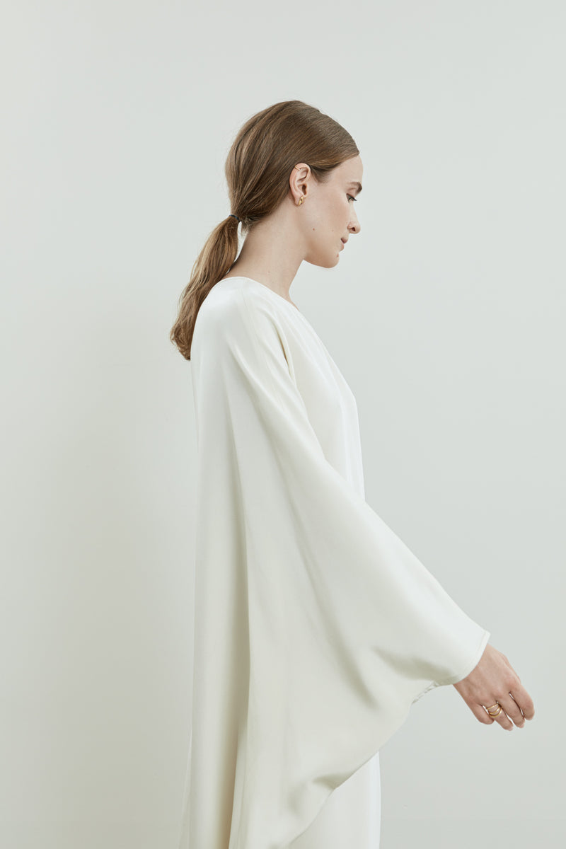 Maui dress | Off white - Crepe silk