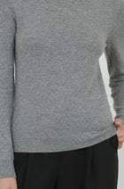 Maya knitted top | Grey - Ultrafine merino-silk-cashmere blend