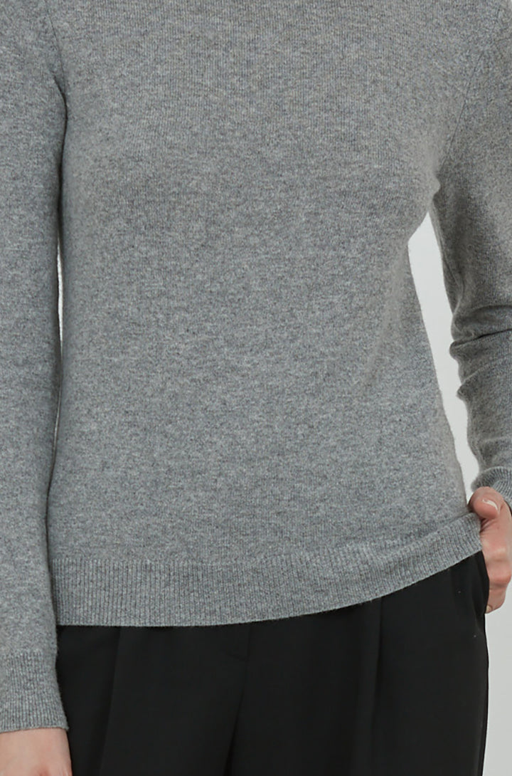 Maya knitted top | Grey - Ultrafine merino-cashmere-silk blend