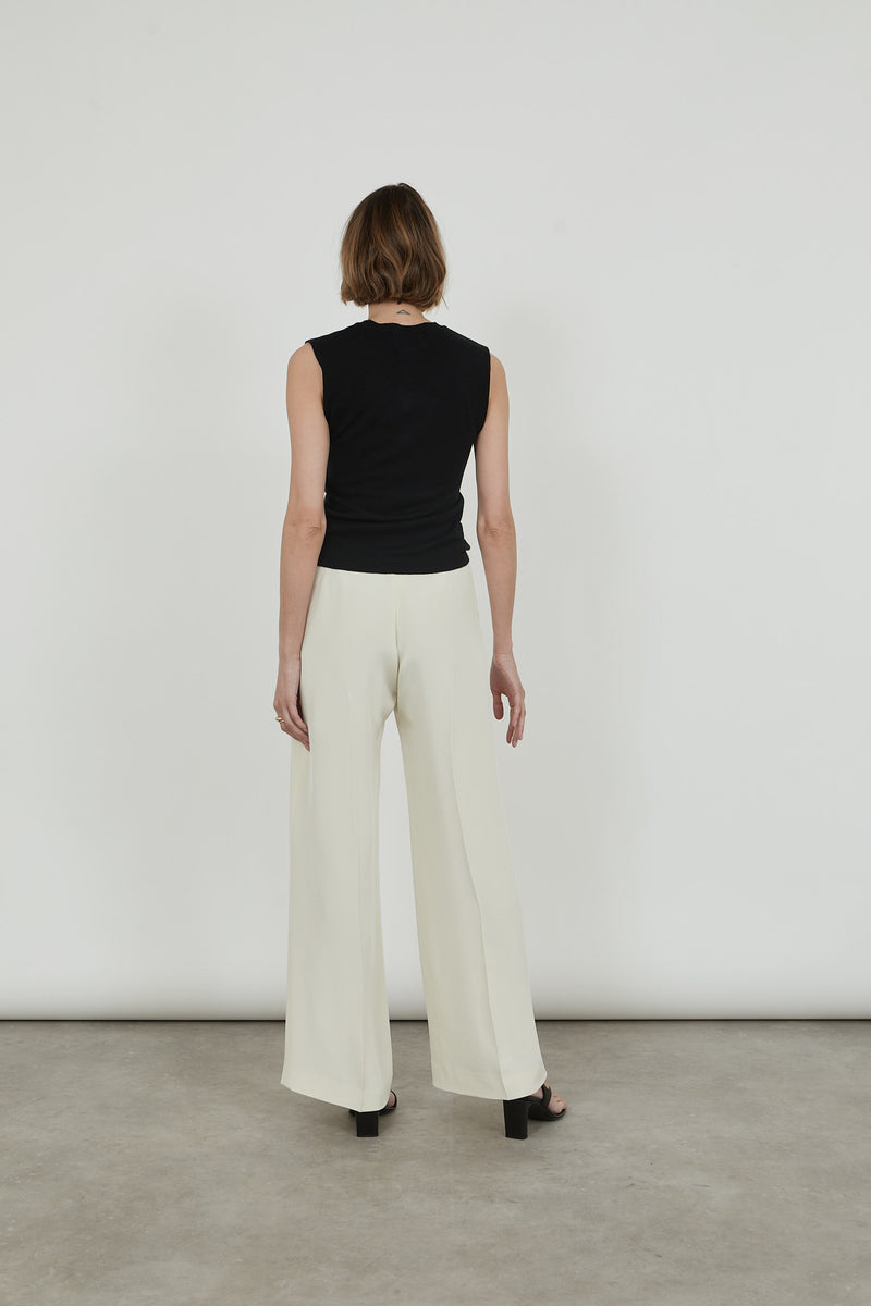 Asami trousers | Off white - Crepe silk