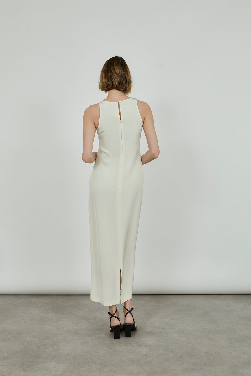 Naomi dress | Off white - Crepe silk