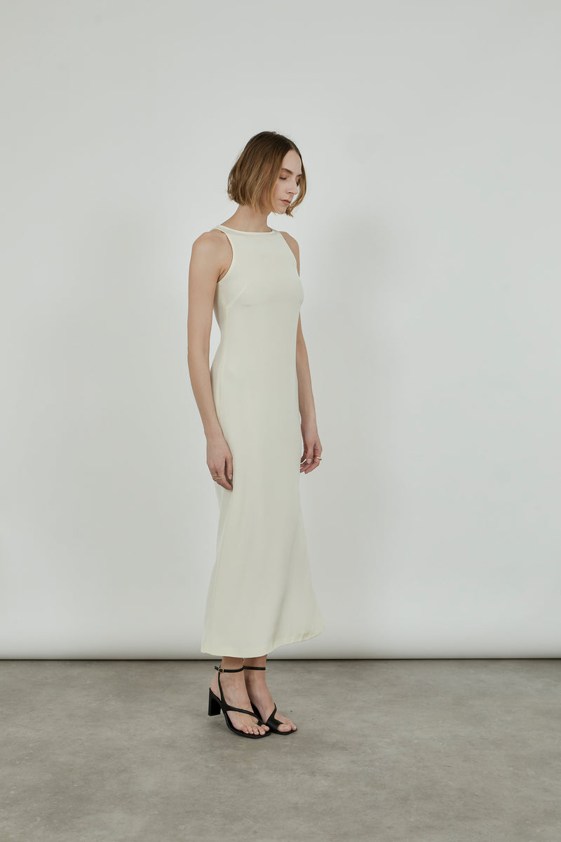 Naomi dress | Off white - Crepe silk