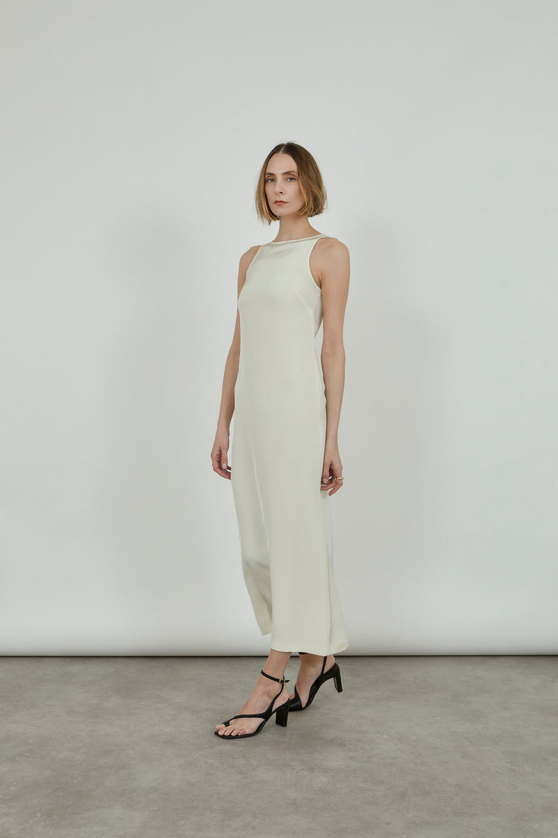 Naomi dress | Off white - Crepe silk