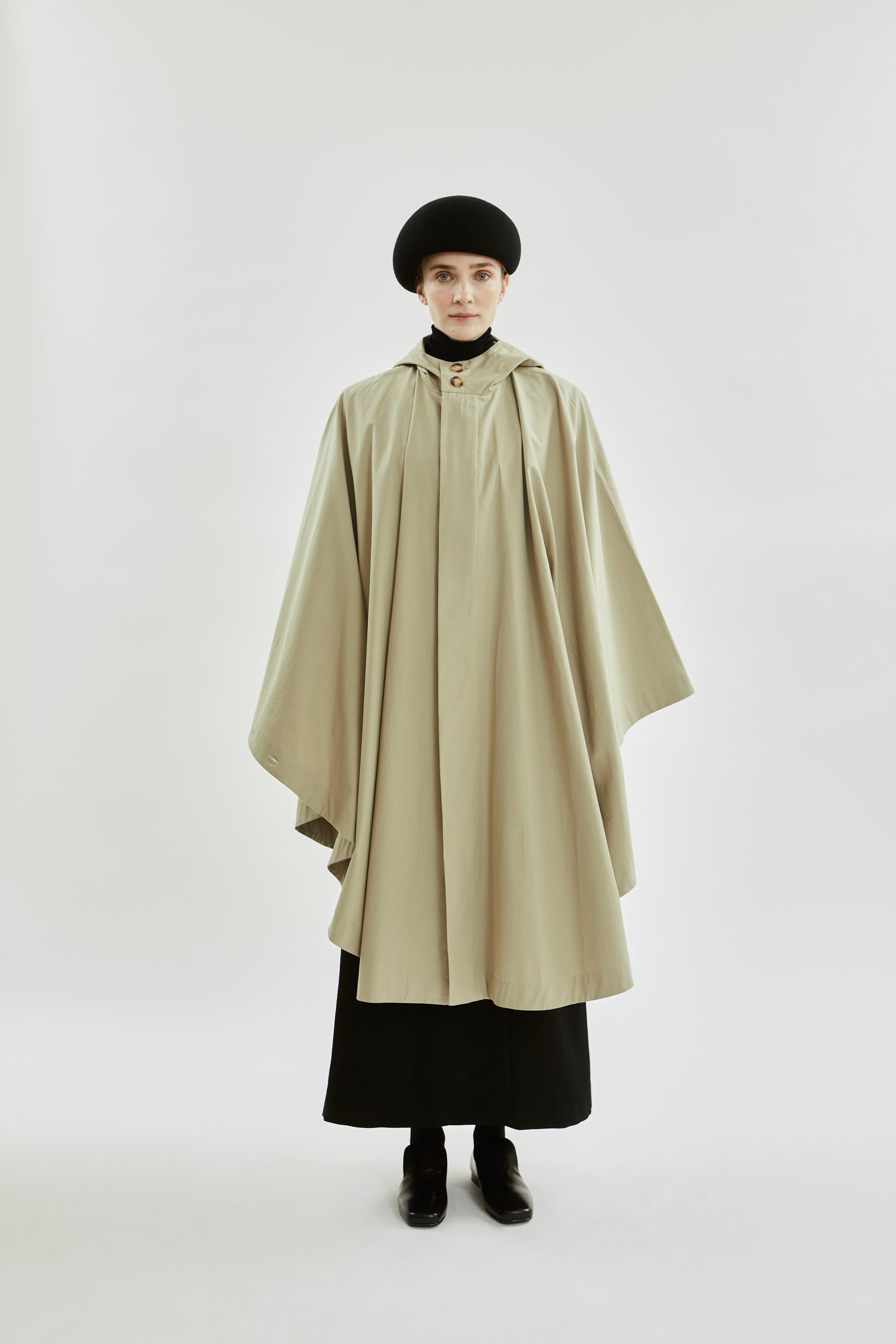 Odin poncho | Beige - Water repellent organic cotton