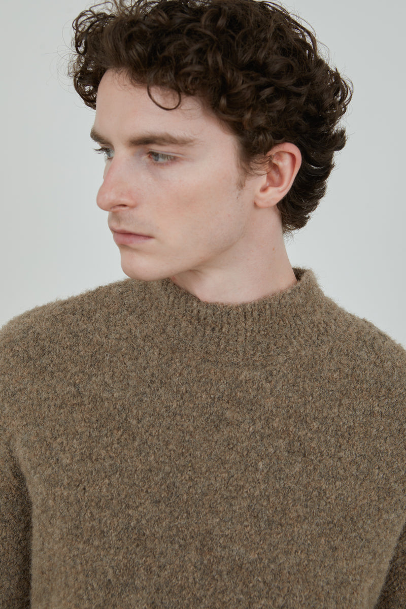 Owen knitted sweater | Beige - Alpaca wool