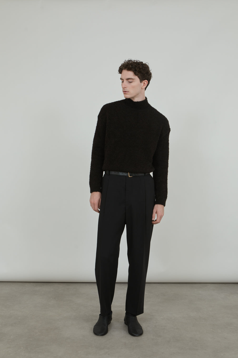 Owen knitted sweater | Black - Alpaca wool