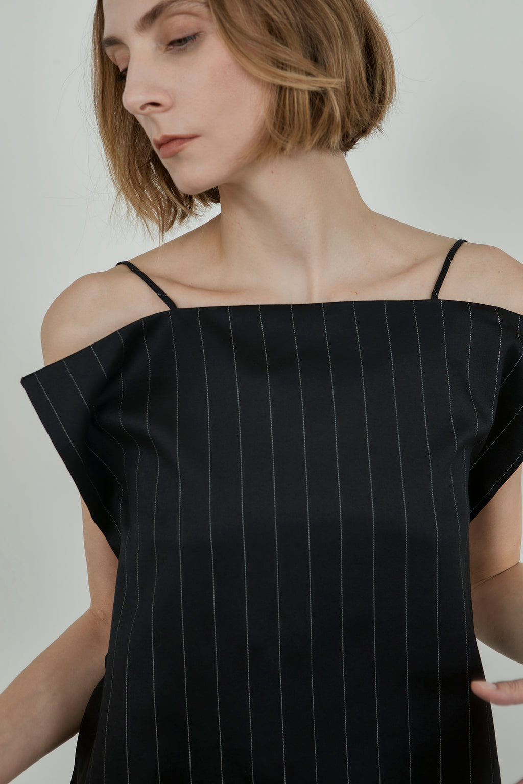 Panarea top | Pinstriped - Virgin wool & silk blend