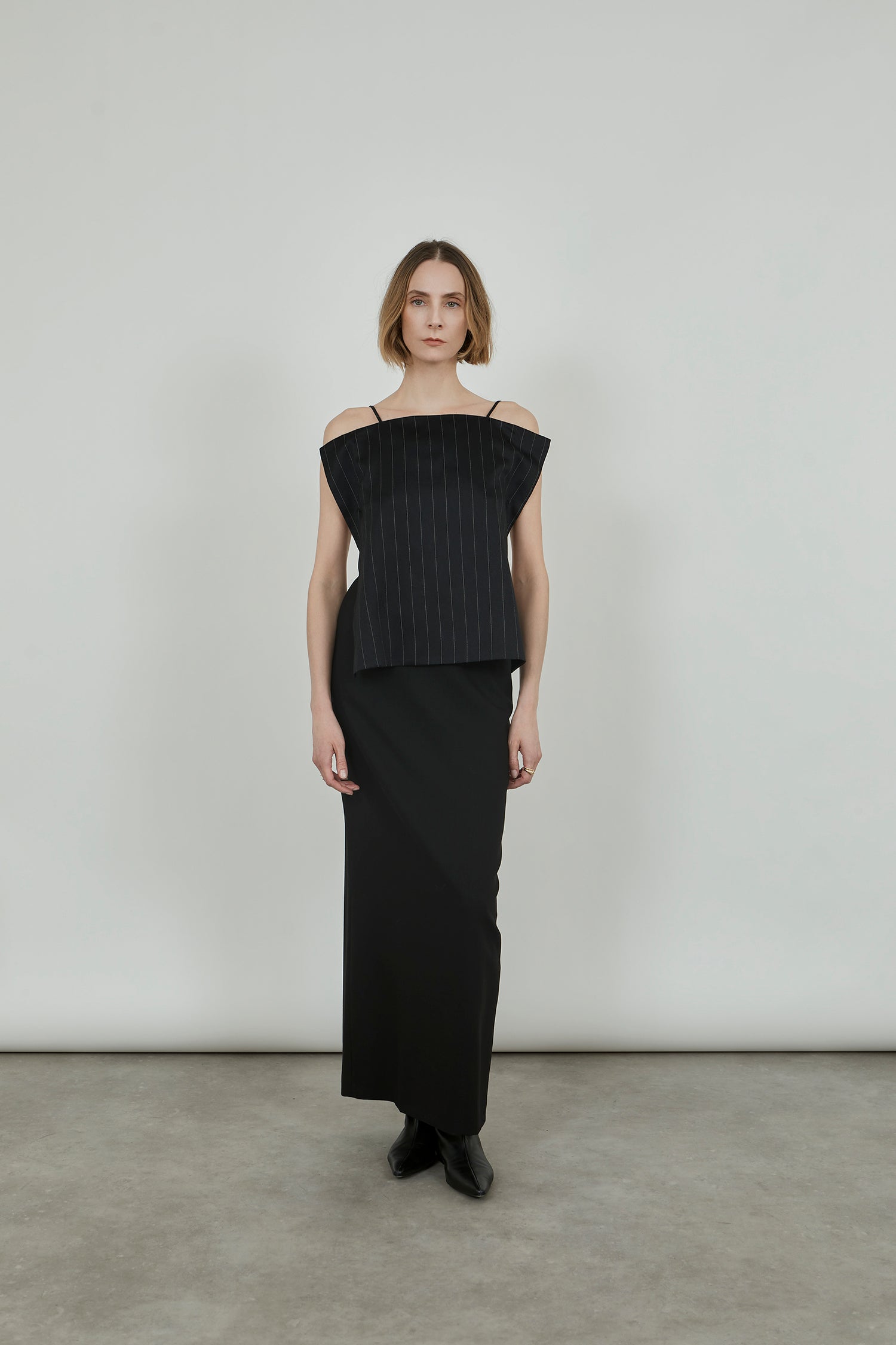 Panarea top | Pinstriped - Virgin wool & silk blend