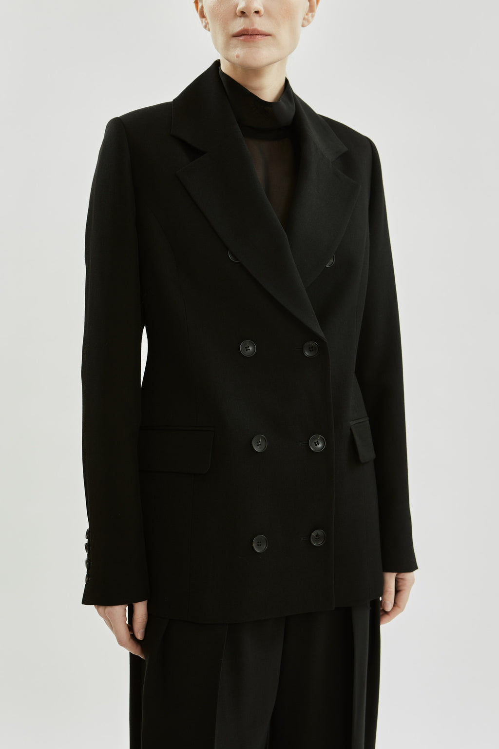 Philippa blazer | Black - Wool silk blend