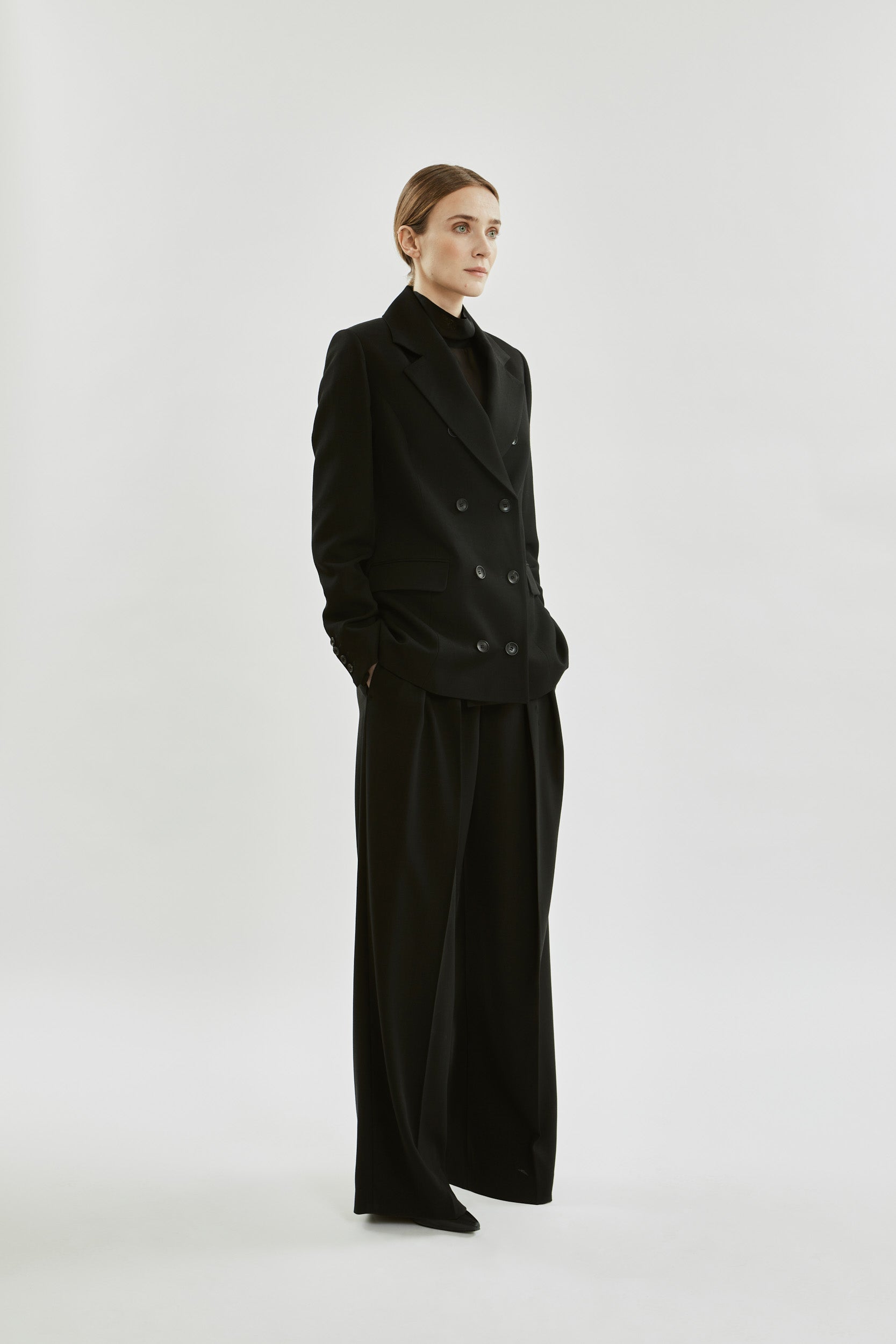 Philippa blazer | Black - Wool silk blend