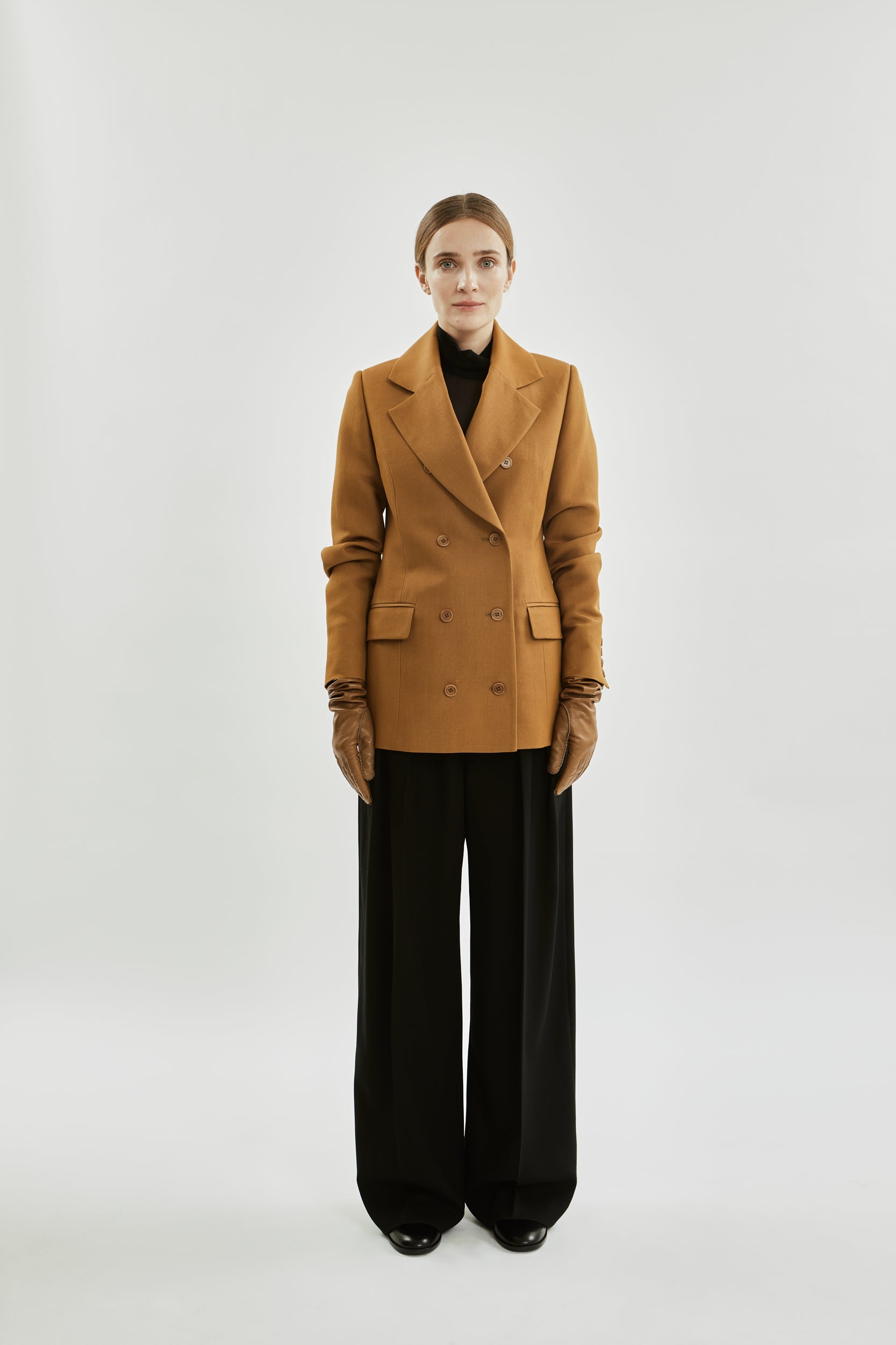 Philippa blazer | Bronze - Wool silk blend