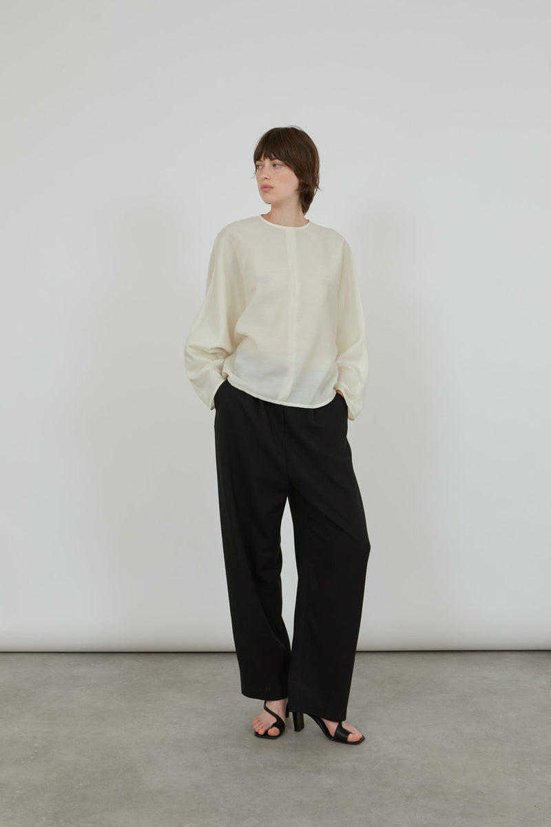Philipine blouse | Off white - Wool-silk blend