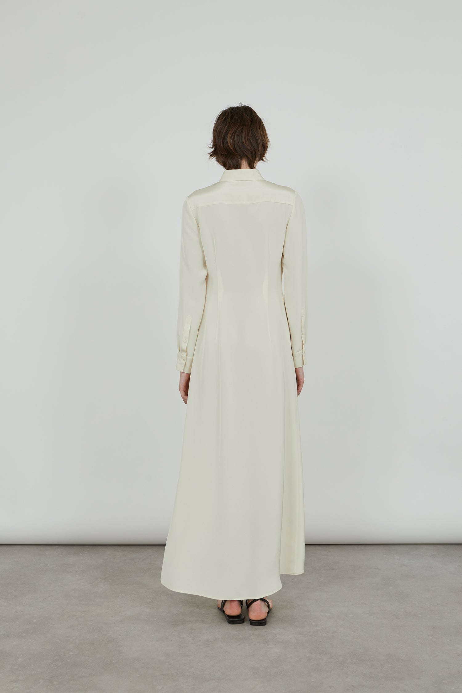 Ramona shirtdress | Off white - Crepe silk